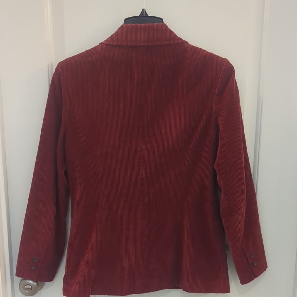 Mulberry Street Women's Corduroy Blazer Wine Hue Academia Preppy Vintage Boho - Picture 2 of 15